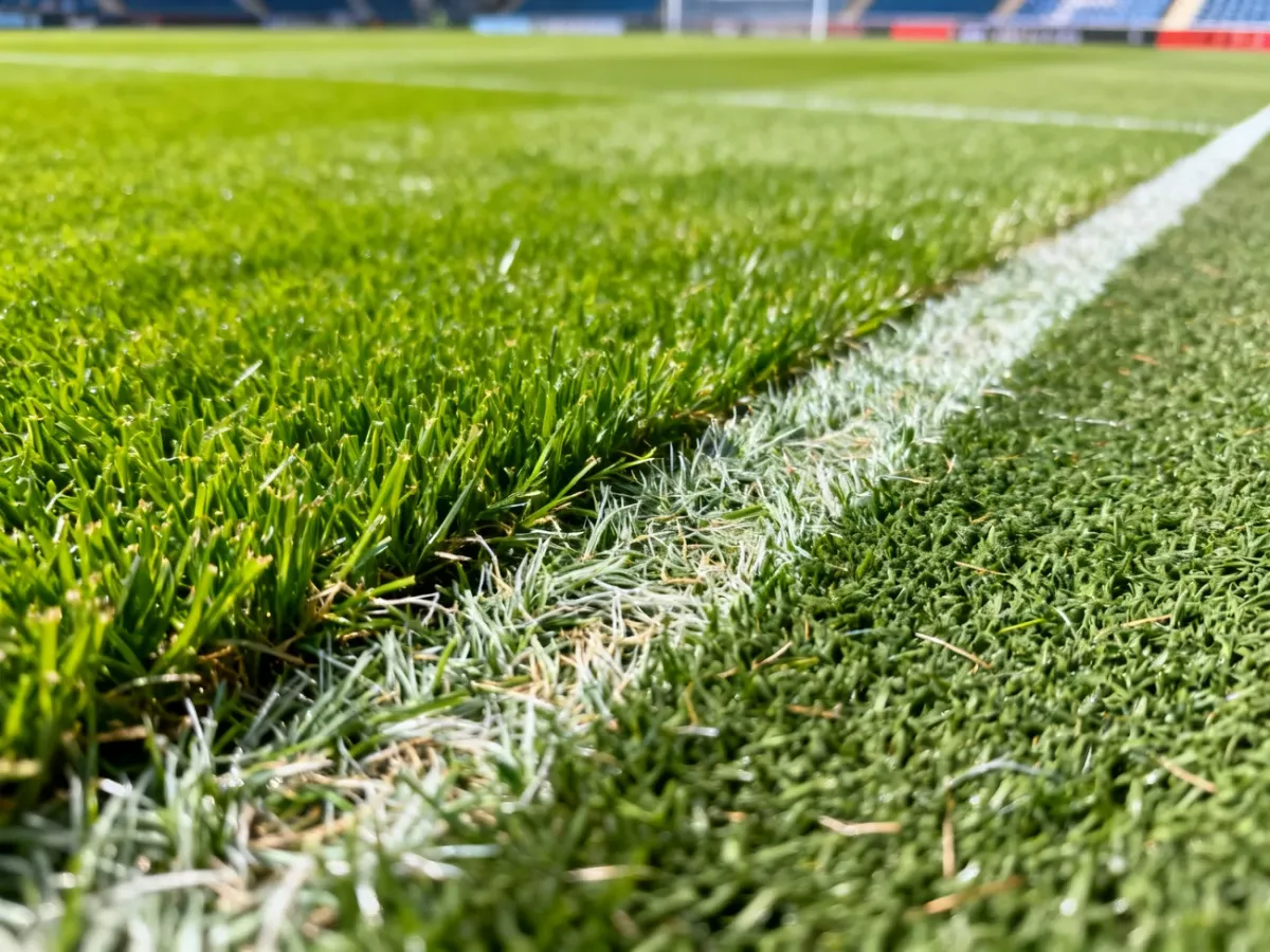 Porównanie naturalnej i hybrydowej murawy na boisku piłkarskim