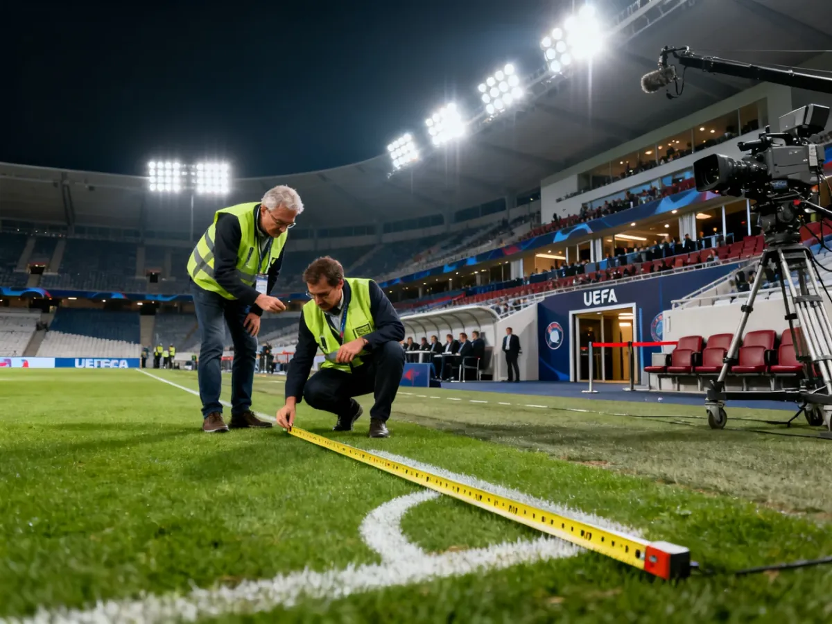 Kontrola infrastruktury stadionu przed meczem europejskim