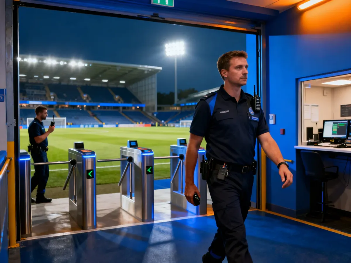 Końcowa kontrola gotowości stadionu przed wpuszczeniem kibiców