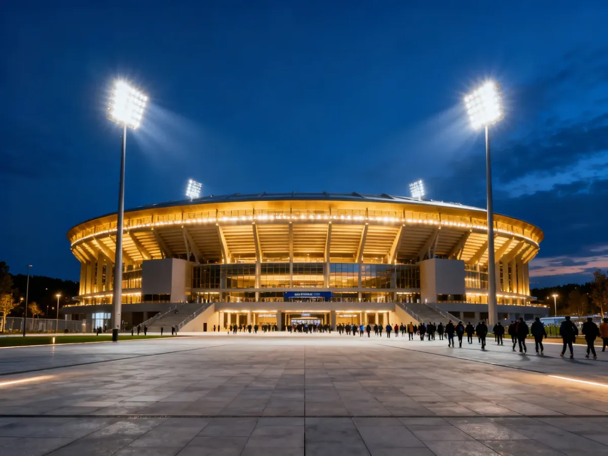 Nowoczesny stadion piłkarski przygotowany do finału Ligi Mistrzów