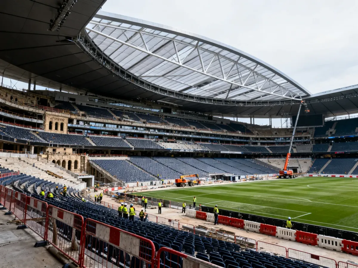 Modernizacja istniejącego stadionu z zachowanymi trybunami i montowanym rozsuwanym dachem
