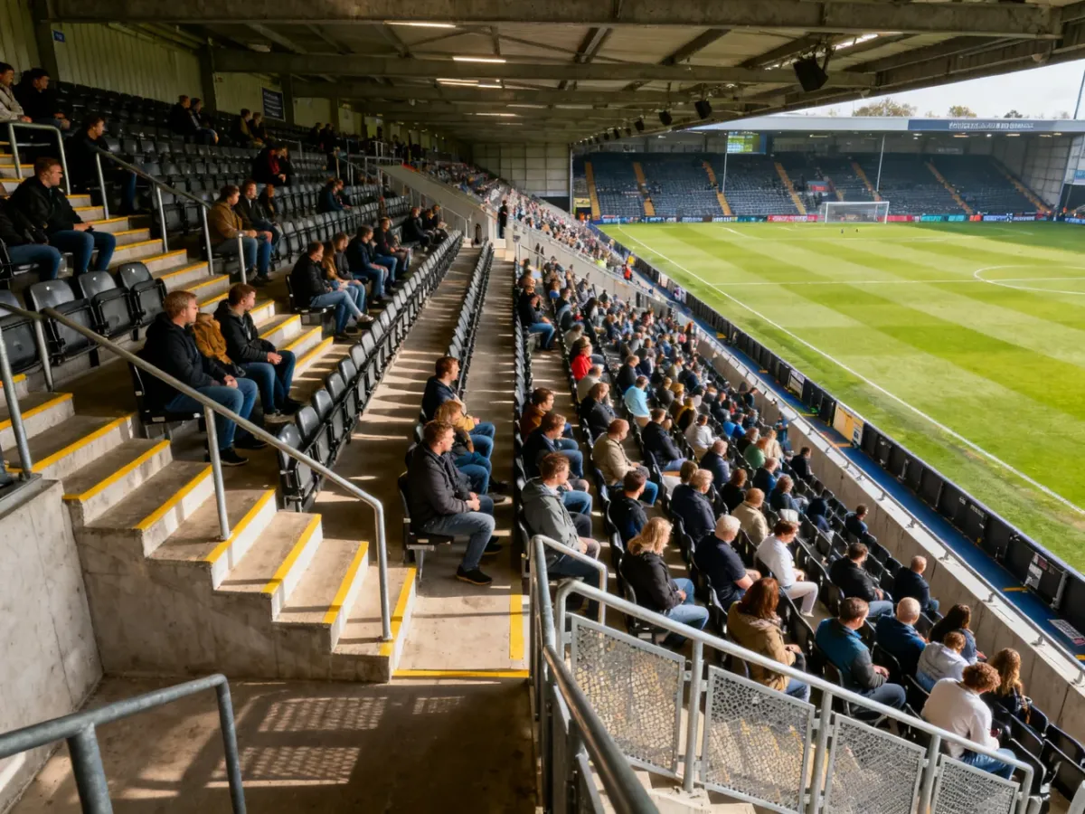 Stroma trybuna stadionowa z przejściami, poręczami i bezpiecznymi zabezpieczeniami